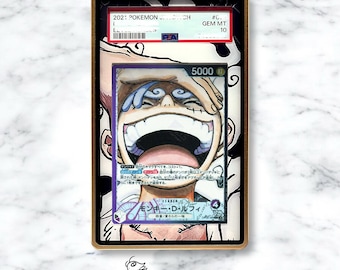 Custom One Piece Card Display Case: Monkey D. Luffy Art, Magnetic Frame