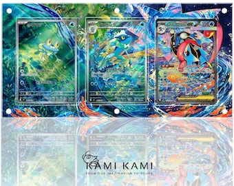 Mega Greninja Evolution Set Custom Pokémon Card Display Frame Case