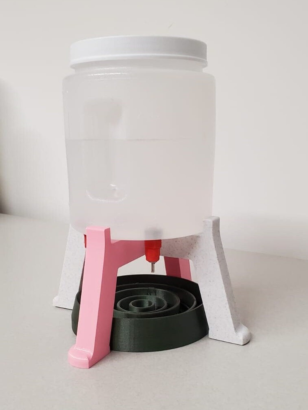 Quail Water Tower With 4gravitywaternipples Stand Drip Dish Stand and Drip Dish Are 3D