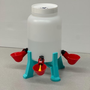 Chicken Chick Waterer with 3-Automatic-Drinking-Cups and Stand | Stand is 3D Printed | Made in USA