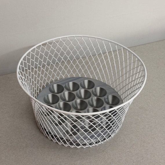 Farmhouse Wire Basket with Quail Egg Tray | Quail Egg Storage Fusion | Made in USA