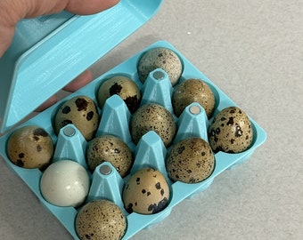 Adorable Classic Coturnix Quail Egg Carton Design | Jumbo or Regular | 12 or 18 eggs | 3D-Printed Egg Storage l Made in USA