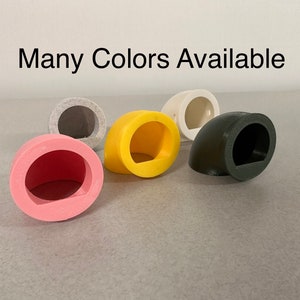 May include: Five 3D printed elbow pipe fittings in different colors: pink, yellow, white, gray, and black.  Many Colors Available.