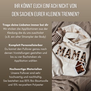 Baby Keepsake-Pullover bestickt mit Kleidungsstücken, personalisierbar, Andenken, Geschenk, Applikation, nachhaltig, ökologisch Bild 2