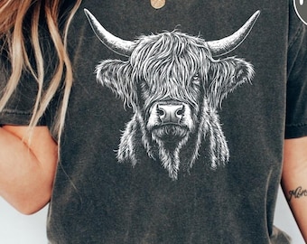 Highland Cow Shirt, Highland Cow Tee, Highland Cow Gifts, Cow Shirt, Highlander Shirt, Cow Lover Gift, Farmer Gifts, Comfort Colors