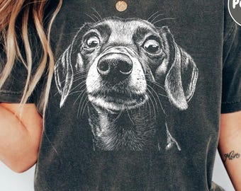 Dachshund Silhouette T-Shirt: Soft Comfort Colors, Unisex Fit