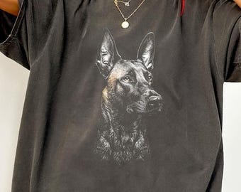 Camiseta de pastor belga malinois, camiseta para amantes del malinois, camiseta con gráfico de perro de trabajo, regalo para mamá y papá canino, diseño de malinois con colores cómodos.