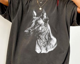 Belgian Malinois Shirt, Malinois Lover Tee, Working Dog Graphic T-Shirt, K9 Dog Mom & Dad Gift, Comfort Colors Malinois Design