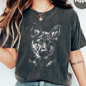 German Shepherd Silhouette Comfort Colors T Shirt, German Shepherd Tshirt, Gift for German Shepherd Owner, German Shepherd Shirt Dog Lover