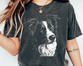 Border Collie camisa Comfort Colors camiseta, camisa de perro Border Collie, camiseta Border Collie, regalo para el propietario de Border Collie, regalo para Border Collie