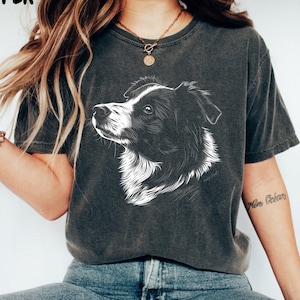 Border Collie Shirt Komfortfarben T-Shirt, Border Collie Hundeshirt, Border Collie T-Shirt, Geschenk für Border Collie Besitzer, Geschenk für Border Collie