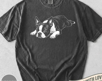 Boston Terrier Sploot Shirt, Funny Boston Dog Tee, Dog Lover Gift, T-Shirt