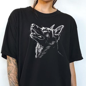 German Shepherd Silhouette Comfort Colors T Shirt, German Shepherd Tshirt, Gift for German Shepherd Owner, German Shepherd Shirt Dog Lover
