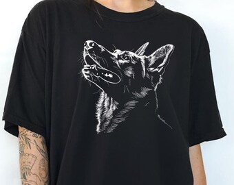 German Shepherd Silhouette Comfort Colors T Shirt, German Shepherd Tshirt, Gift for German Shepherd Owner, German Shepherd Shirt Dog Lover