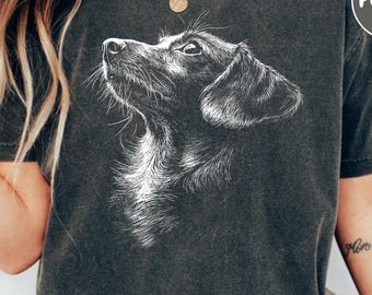 Dachshund Silhouette Comfort Colors T Shirt, Dachshund Tshirt, Gift for Dachshund Owner, Wiener Dog Shirt, Sausage Dog Lover Tee