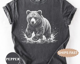 Bear Comfort Colors Shirt, Gift for Bear Lover, Bear Animal Nature Lover Owner T-Shirt