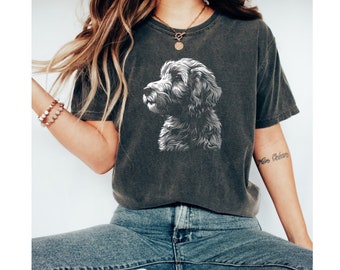 Camiseta Goldendoodle Silhouette Comfort Colors, camiseta Goldendoodle, presente para Doodle Mama, Doodle Owner Tee Dog Lover Shirt, Goldendoodle