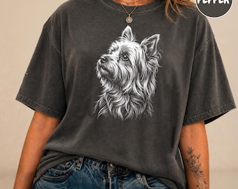 Yorkie Silhouette Comfort Colors Shirt, Yorkshire Terrier Tshirt, Gift for Yorkie Owner, Yorkie Dog Lover T-Shirt