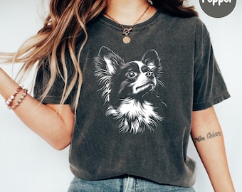 Papillon Silhouette Comfort Colors T Shirt, Papillon Tshirt, Gift for Papillon Owner, Papillon Shirt Dog Lover, Papillon Shirt, Papillon