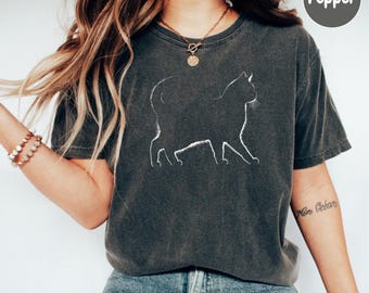 Cat Shirt, Cat Tshirt, Kitty T-Shirt, Gift for Cat Owner, Gift For Cat Lover, Cat Mom Shirt, Cat Dad Gift, Kitten Silhouette T-Shirt Gift