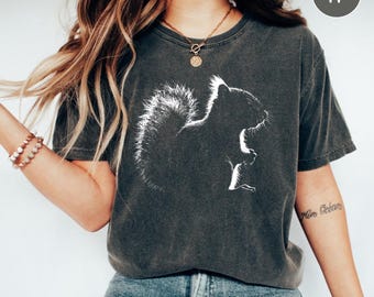 Camiseta de ardilla, camiseta gráfica de ardilla, ropa de animales del bosque, camiseta de vida silvestre, regalo para fanáticos de la naturaleza y los animales del bosque