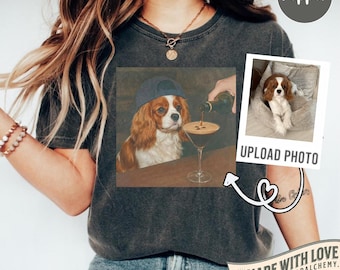 Chemise martini expresso pour chien personnalisée, t-shirt graphique photo personnalisé drôle meme nouveauté sarcastique, cadeau chien drôle hommes femmes, T-shirt