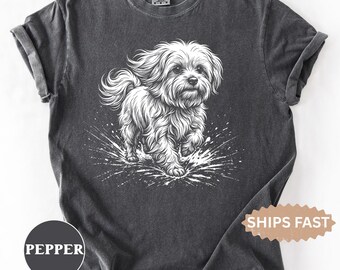 Maltese Comfort Colors Shirt, Gift for Maltese Lover, Maltese Dog Mom Owner T-Shirt