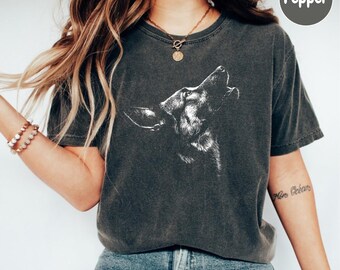 German Shepherd Silhouette Comfort Colors T Shirt, German Shepherd Tshirt, Gift for German Shepherd Owner, German Shepherd Shirt Dog Lover
