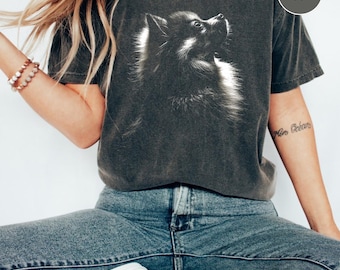 Pomeranian Silhouette Comfort Colors T shirt, Pomeranian Shirt, Pomeranian Gifts, Gift for Pomeranian Owner, Pom Dog Shirt Pommy Mommy Shirt
