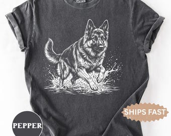 German Shepherd Comfort Colors Shirt, Gift for German Shepherd Lover, GSD Dog Mom Owner T-Shirt