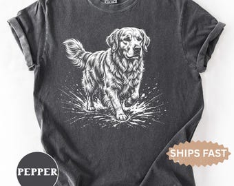 Golden Retriever Comfort Colors Shirt, Gift for Golden Retriever Lover, Golden Dog Mom Owner T-Shirt