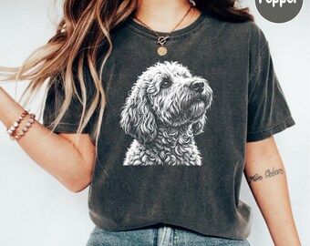 Camiseta Goldendoodle Silhouette Comfort Colors, Camiseta Goldendoodle, Regalo para dueños de Goldendoodle, Camiseta para amantes de los perros Goldendoodle