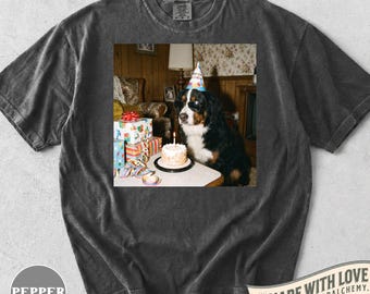 Grappig T-shirt voor een verjaardag met een Berner Sennenhond, retro feestshirt voor honden, cadeau voor Berner Sennenhond-liefhebbers, schattige kleding voor hondenmoeders, cadeau voor huisdiereigenaren