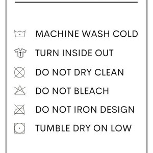 a black and white poster with instructions for washing instructions