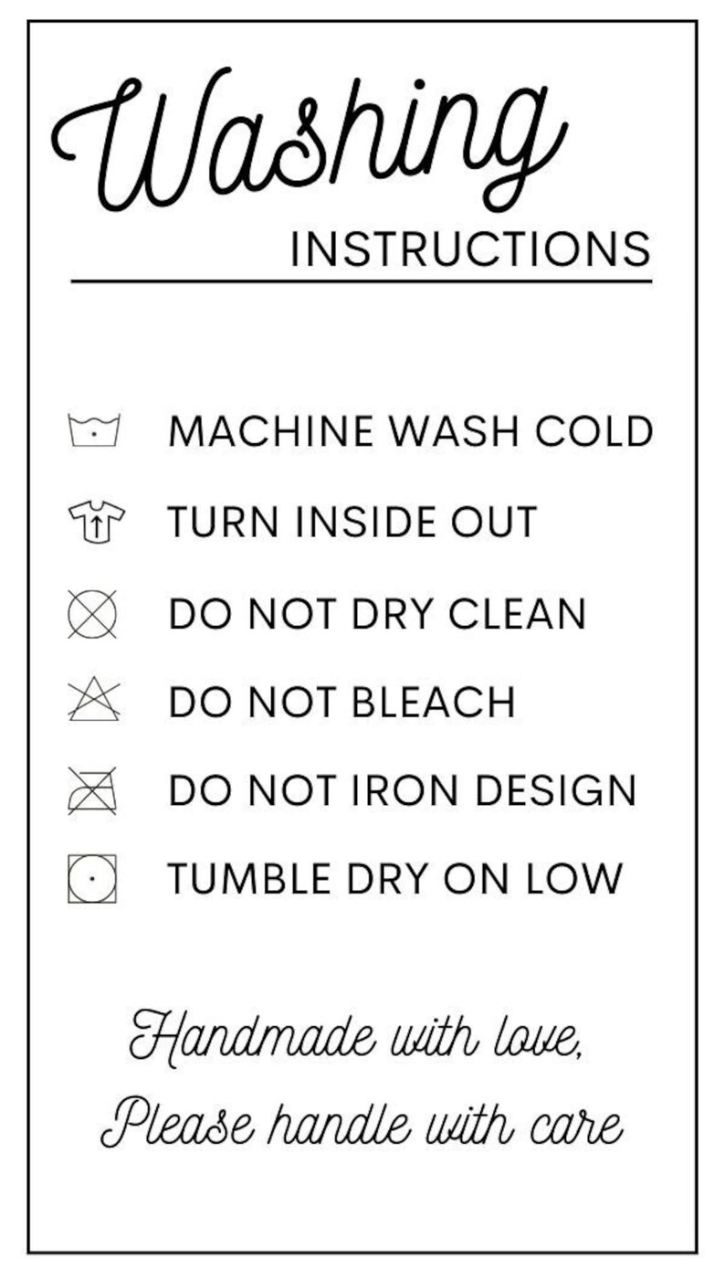 a black and white poster with instructions for washing instructions