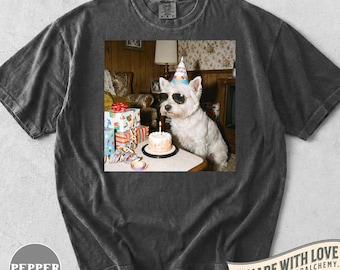 Grappig Westie verjaardagsshirt, retro hondenfeestshirt, cadeau voor West Highland Terrier-liefhebbers, schattige kleding voor hondenmoeders, cadeau voor huisdiereigenaren