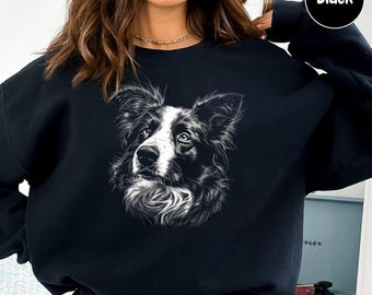 Border Collie Sweatshirt, Gift for Border Collie Owner, Border Collie Sweatshirt Dog Lover, Dog Face Sweatshirt, Dog Dad Sweatshirt, Pet