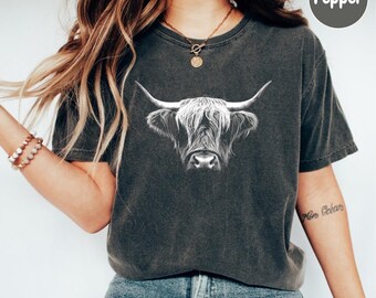 Highland Cow Shirt, Highland Cow Tee, Highland Cow Gifts, Cow Shirt, Highlander Shirt, Cow Lover Gift, Farmer Gifts, Comfort Colors