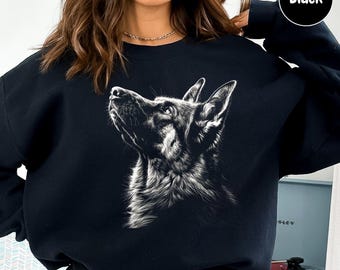 German Shepherd Sweatshirt, Gift for German Shepherd Owner, German Shepherd Sweatshirt Dog Lover, Dog Face Sweatshirt, Dog Dad Sweatshirt