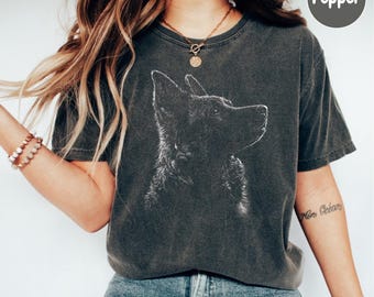 German Shepherd Silhouette Comfort Colors T Shirt, German Shepherd Tshirt, Gift for German Shepherd Owner, German Shepherd Shirt Dog Lover