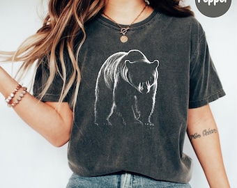 Bear Shirt, Bear Gifts, Comfort Colors Tee, Cute Animal Graphic Tee, Cozy Gift for Nature Lovers & Wildlife Fans, Animal Lover Tshirt Bear