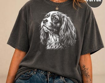 Cavalier King Charles Silhouette Comfort Colors Shirt, Cavalier Tshirt, Gift for Cavalier Owner, Cavalier Dog Lover T-Shirt