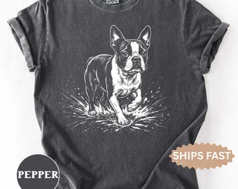 Boston Terrier Comfort Colors Shirt, Gift for Boston Terrier Lover, Boston Dog Mom Owner T-Shirt