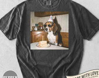 Grappig Beagle verjaardagsshirt, retro T-shirt voor een hondenfeestje, cadeau voor Beagle-liefhebbers, schattige kleding voor hondenmoeders, cadeau voor huisdiereigenaren