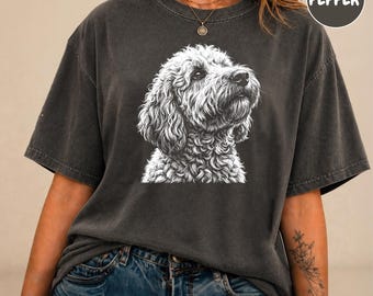 Goldendoodle Silhouette Comfort Colors Shirt, Goldendoodle Tshirt, Gift for Doodle Owner, Goldendoodle Dog Lover T-Shirt