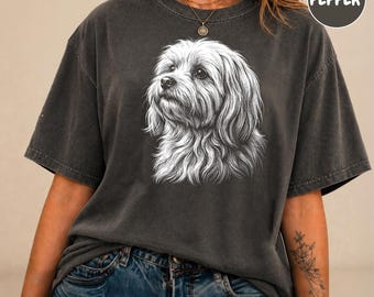 Maltese Silhouette Comfort Colors Shirt, Maltese Tshirt, Gift for Maltese Owner, Maltese Dog Lover T-Shirt