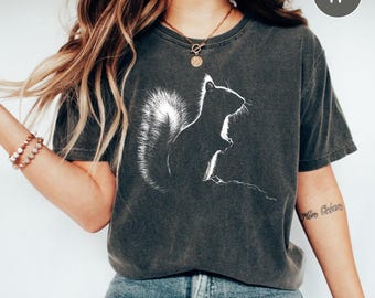 Shirt eekhoorn, eekhoorn grafisch T-shirt, bosdierenkleding, T-shirt wilde dieren, cadeau voor fans van natuur- en bosdieren