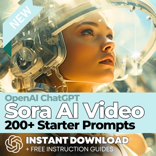 201 Sora AI Prompts, Includes Beginners Guide to Text-to-Video OpenAI, Perfect Starter Pack Made EASY, 10 Categories, ChatGPT, Runway ML