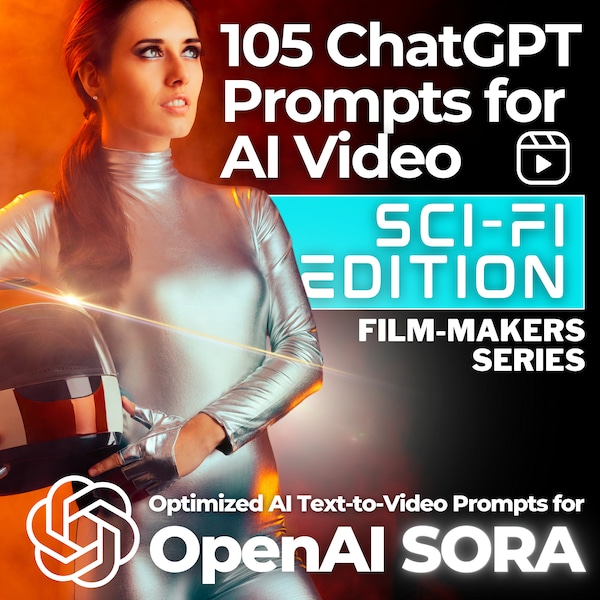 105 ChatGPT Sora AI Prompts for Film-Makers, Sci-Fi Edition, Beginners Guide for Text-to-Video, Film Student Starter Pack EASY, OpenAI