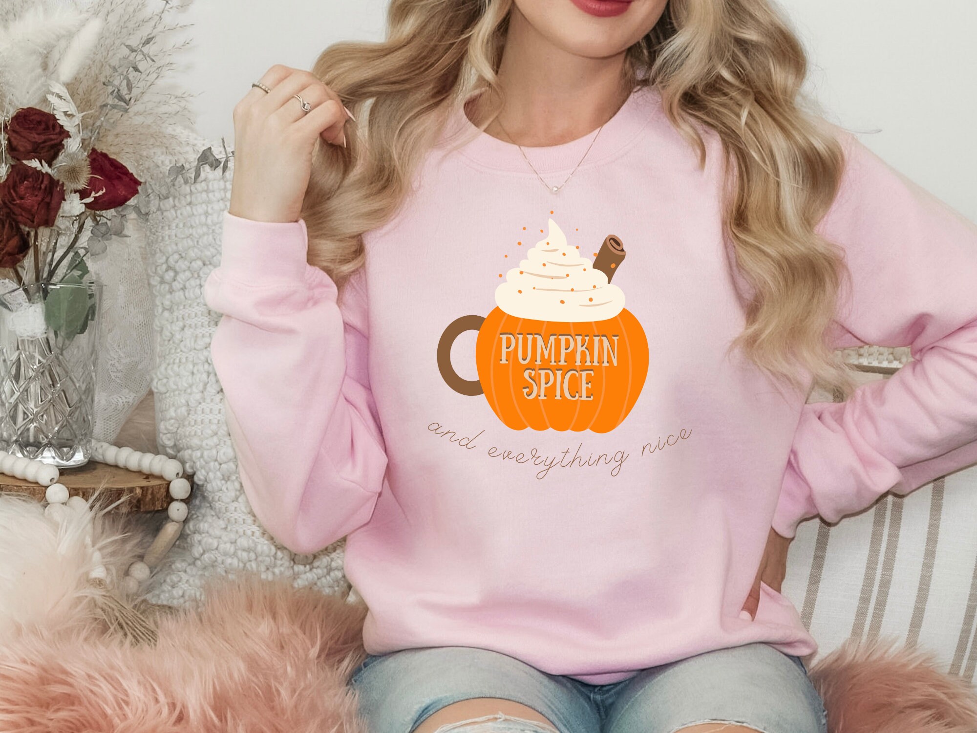 Discover Pumpkin Spice and Everything Nice Crewneck Sweatshirt